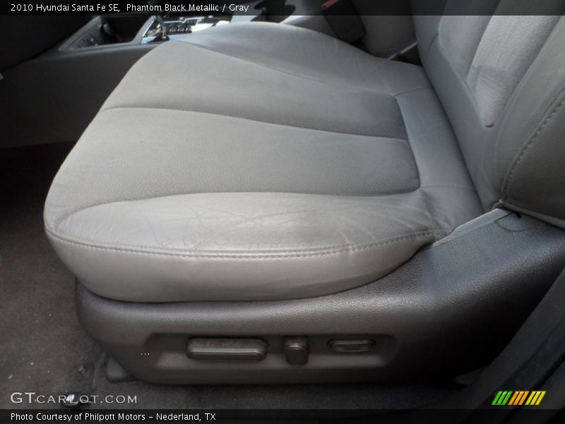 Phantom Black Metallic / Gray 2010 Hyundai Santa Fe SE