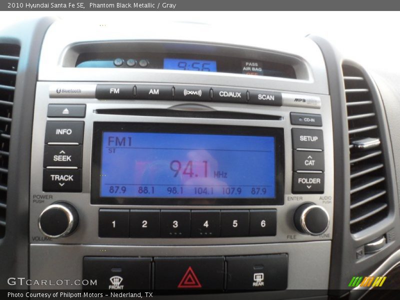 Phantom Black Metallic / Gray 2010 Hyundai Santa Fe SE