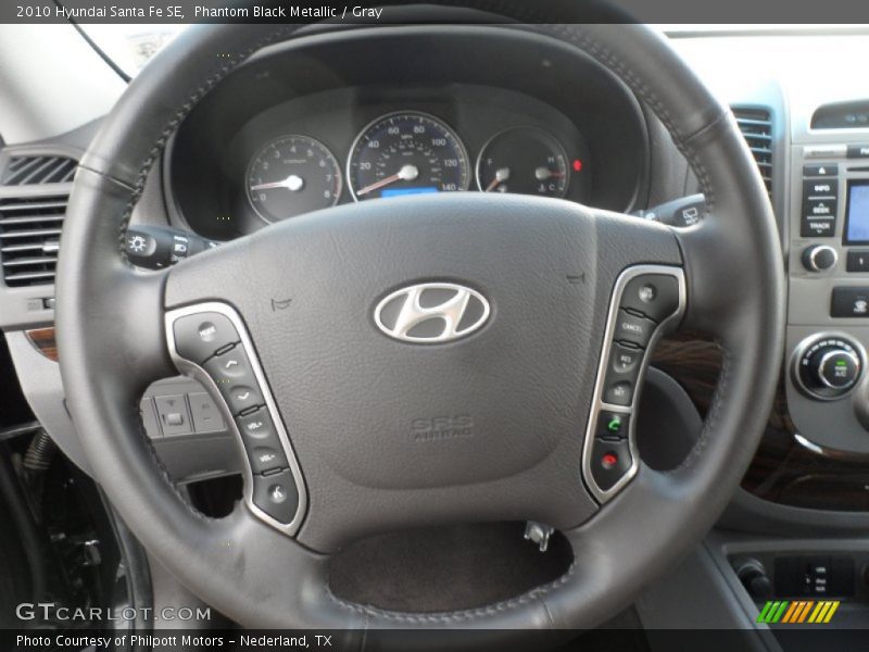 Phantom Black Metallic / Gray 2010 Hyundai Santa Fe SE