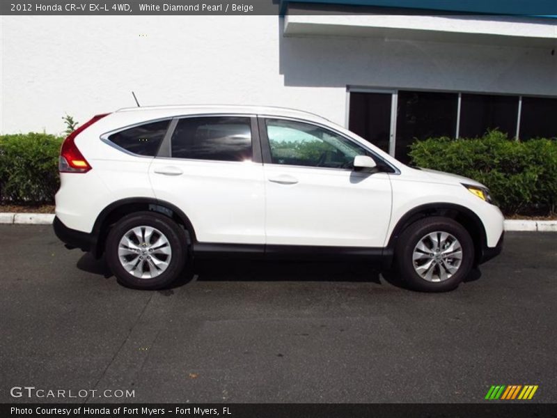 White Diamond Pearl / Beige 2012 Honda CR-V EX-L 4WD