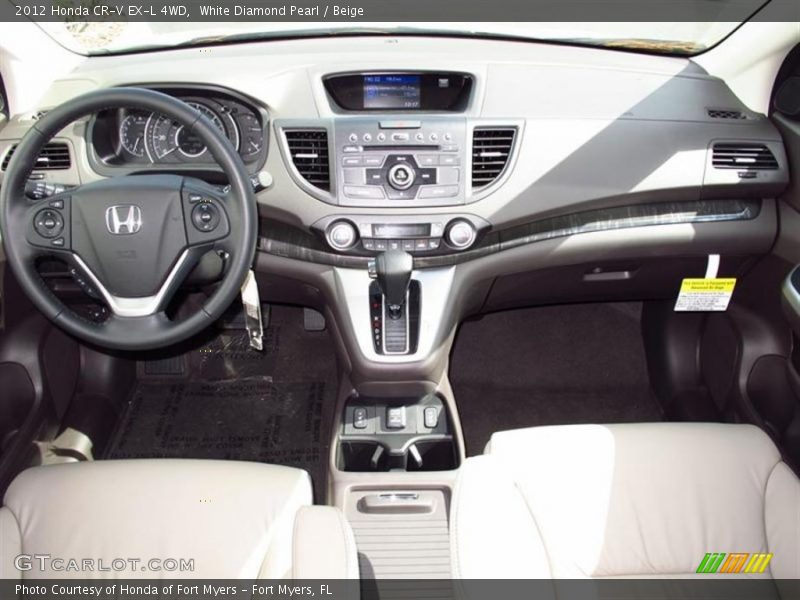 White Diamond Pearl / Beige 2012 Honda CR-V EX-L 4WD