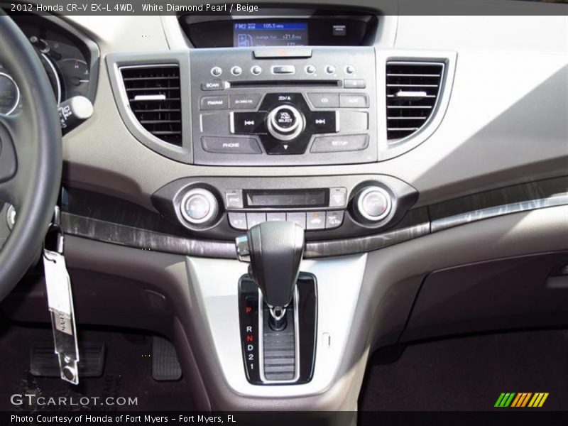 White Diamond Pearl / Beige 2012 Honda CR-V EX-L 4WD