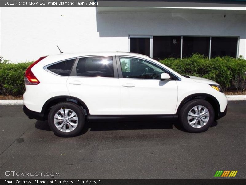 White Diamond Pearl / Beige 2012 Honda CR-V EX