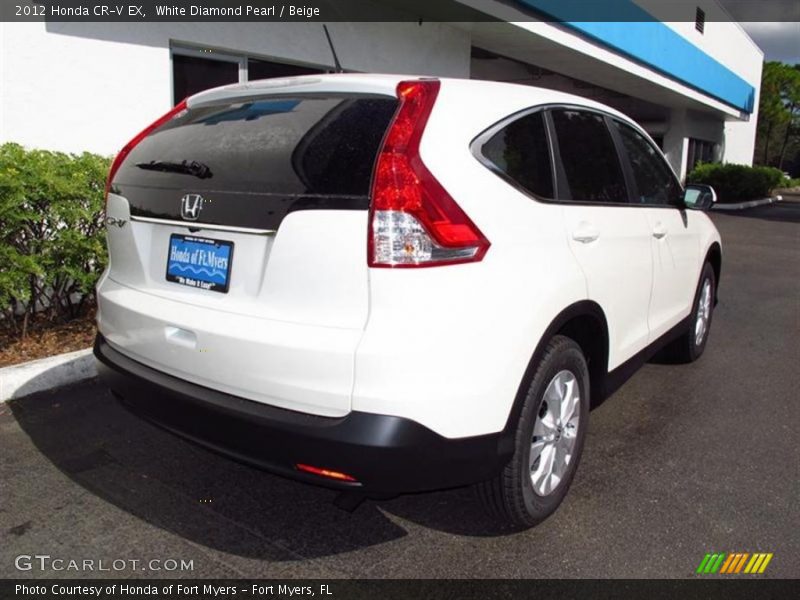 White Diamond Pearl / Beige 2012 Honda CR-V EX