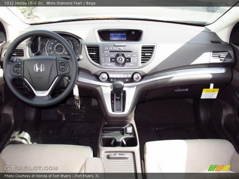 White Diamond Pearl / Beige 2012 Honda CR-V EX