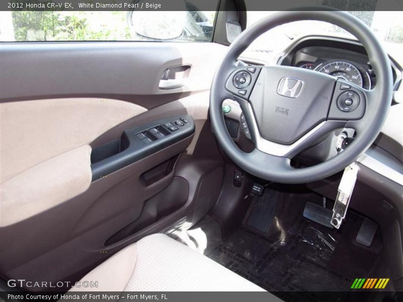 White Diamond Pearl / Beige 2012 Honda CR-V EX