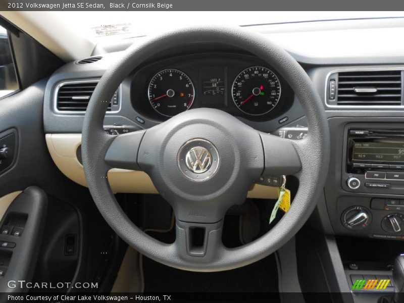 Black / Cornsilk Beige 2012 Volkswagen Jetta SE Sedan