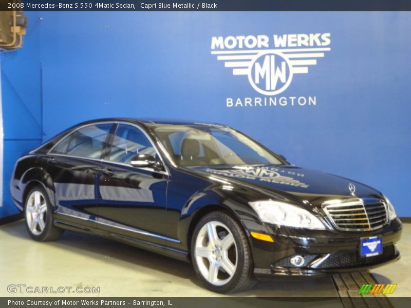 Capri Blue Metallic / Black 2008 Mercedes-Benz S 550 4Matic Sedan