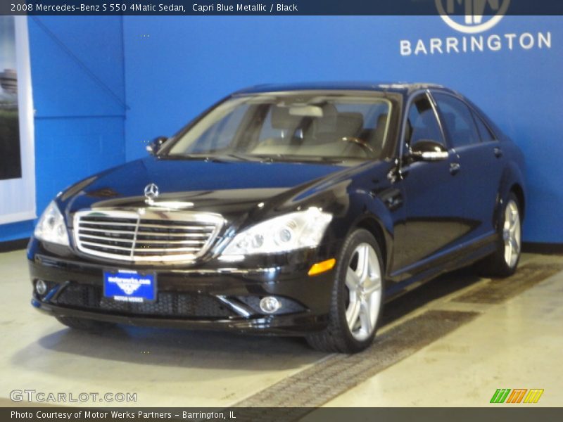 Capri Blue Metallic / Black 2008 Mercedes-Benz S 550 4Matic Sedan