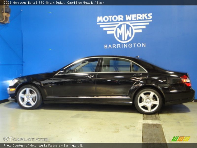 Capri Blue Metallic / Black 2008 Mercedes-Benz S 550 4Matic Sedan