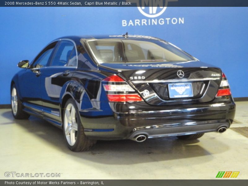 Capri Blue Metallic / Black 2008 Mercedes-Benz S 550 4Matic Sedan