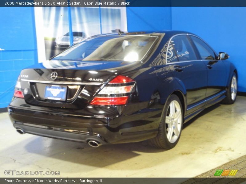 Capri Blue Metallic / Black 2008 Mercedes-Benz S 550 4Matic Sedan