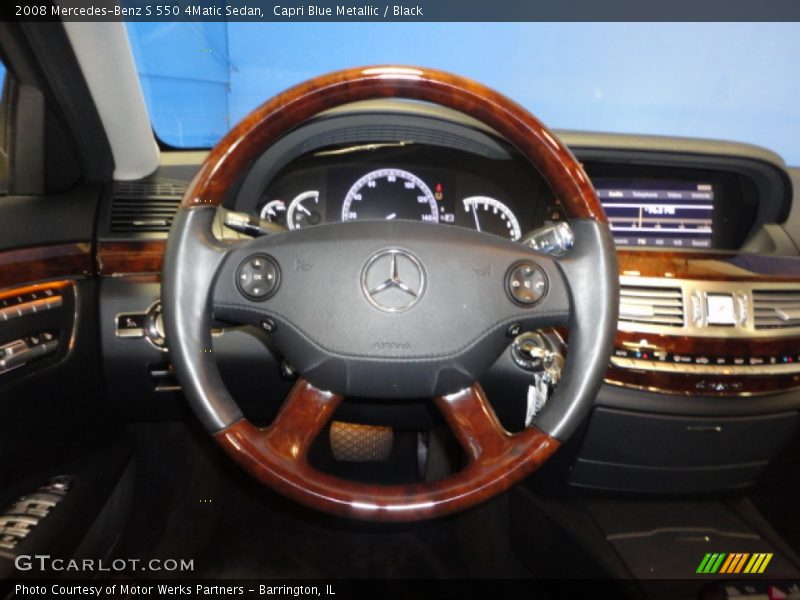 Capri Blue Metallic / Black 2008 Mercedes-Benz S 550 4Matic Sedan