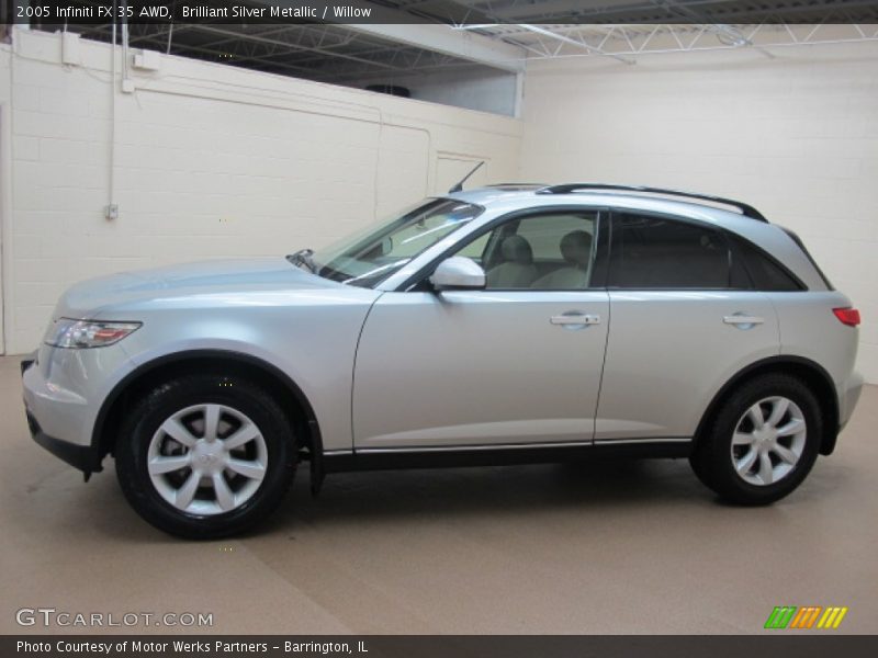 Brilliant Silver Metallic / Willow 2005 Infiniti FX 35 AWD