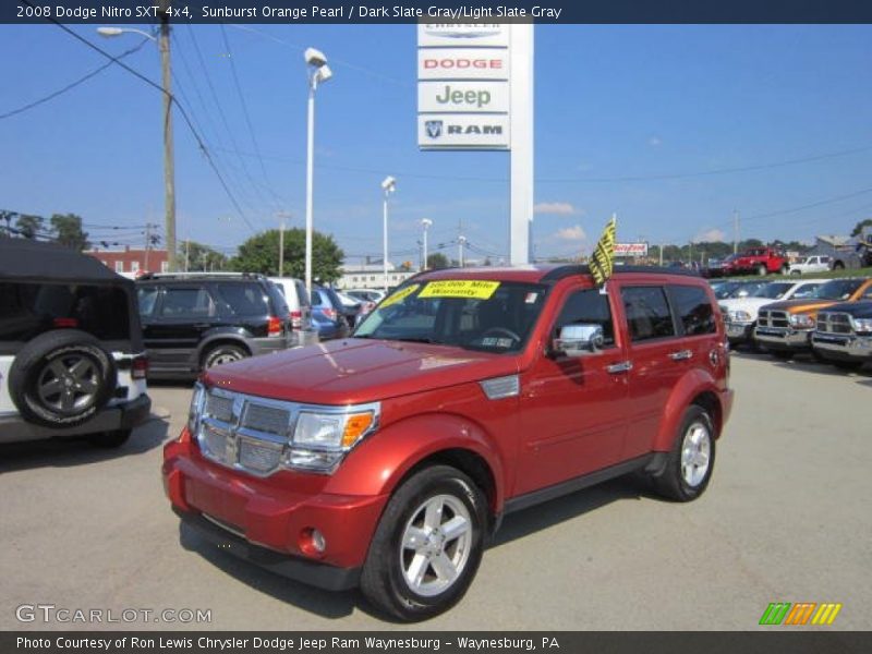 Sunburst Orange Pearl / Dark Slate Gray/Light Slate Gray 2008 Dodge Nitro SXT 4x4