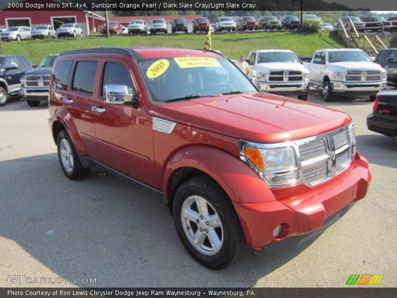 Sunburst Orange Pearl / Dark Slate Gray/Light Slate Gray 2008 Dodge Nitro SXT 4x4