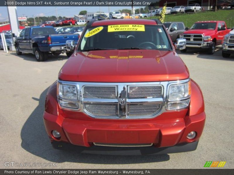 Sunburst Orange Pearl / Dark Slate Gray/Light Slate Gray 2008 Dodge Nitro SXT 4x4