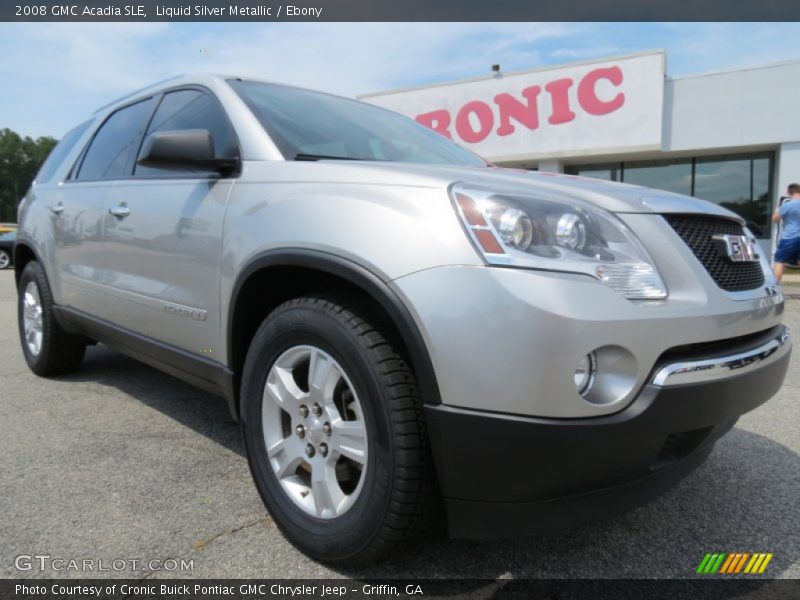 Liquid Silver Metallic / Ebony 2008 GMC Acadia SLE