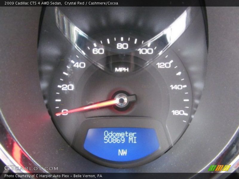 Crystal Red / Cashmere/Cocoa 2009 Cadillac CTS 4 AWD Sedan