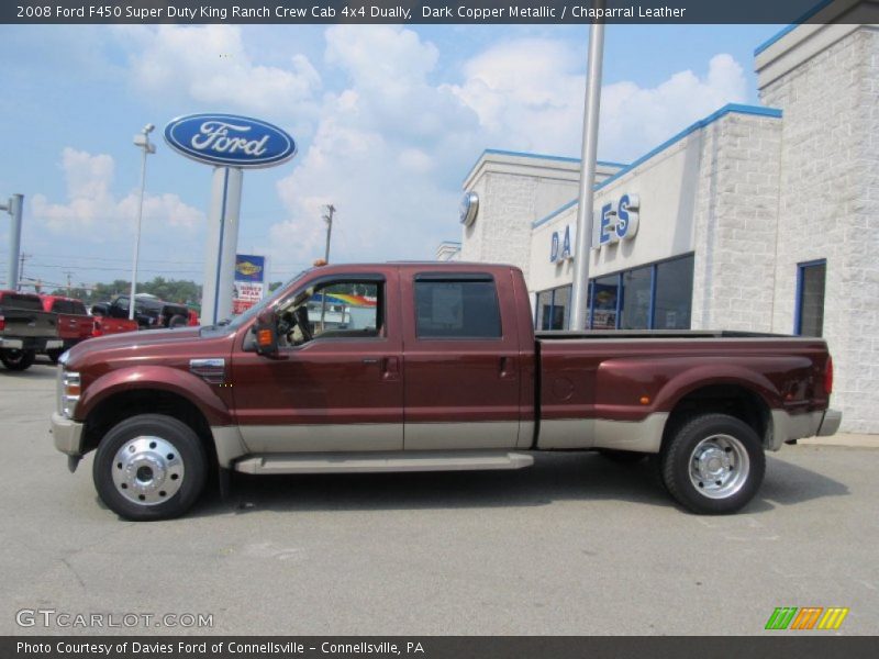 Dark Copper Metallic / Chaparral Leather 2008 Ford F450 Super Duty King Ranch Crew Cab 4x4 Dually