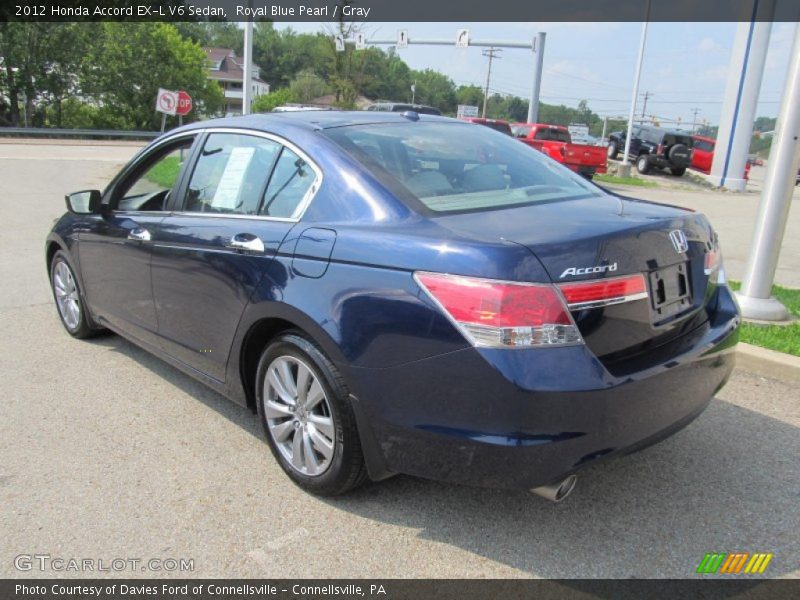 Royal Blue Pearl / Gray 2012 Honda Accord EX-L V6 Sedan