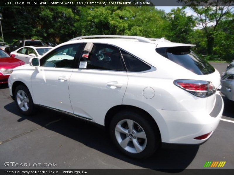 Starfire White Pearl / Parchment/Espresso Birds Eye Maple 2013 Lexus RX 350 AWD