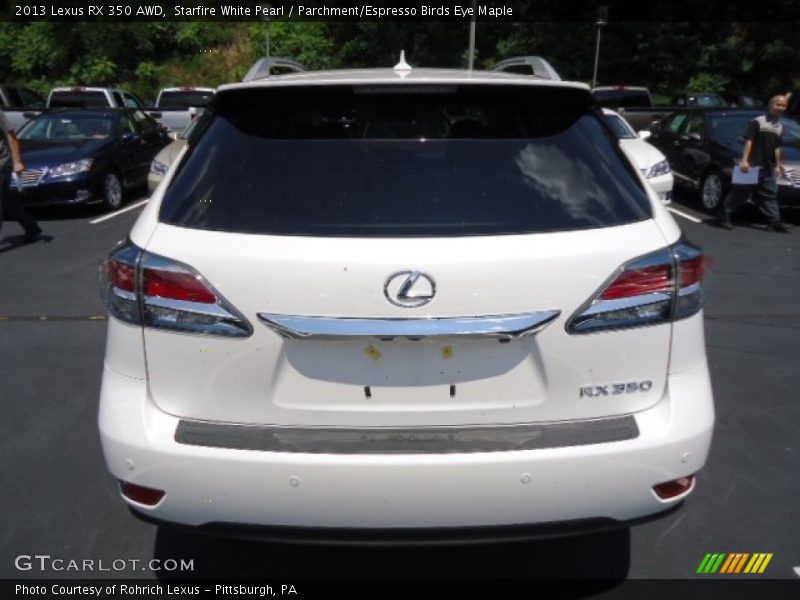 Starfire White Pearl / Parchment/Espresso Birds Eye Maple 2013 Lexus RX 350 AWD