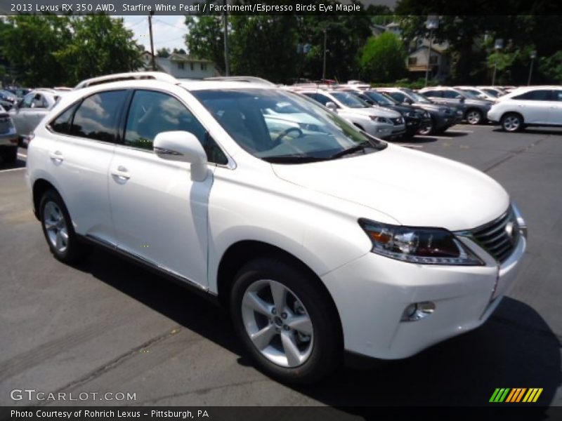 Starfire White Pearl / Parchment/Espresso Birds Eye Maple 2013 Lexus RX 350 AWD