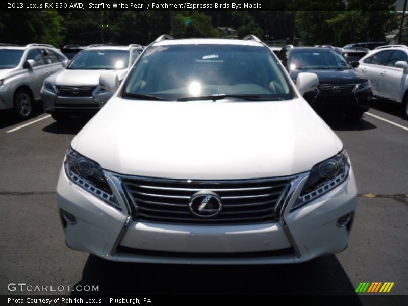 Starfire White Pearl / Parchment/Espresso Birds Eye Maple 2013 Lexus RX 350 AWD