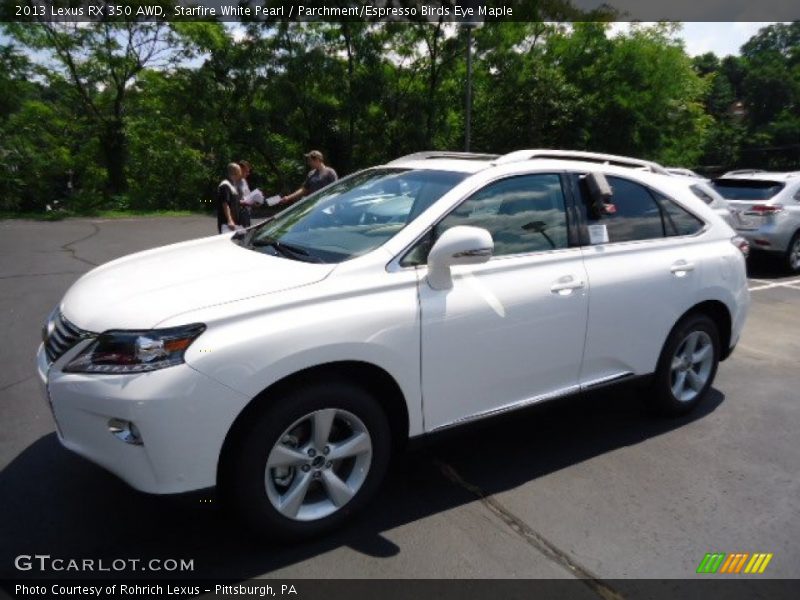Starfire White Pearl / Parchment/Espresso Birds Eye Maple 2013 Lexus RX 350 AWD