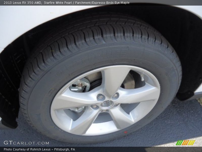 Starfire White Pearl / Parchment/Espresso Birds Eye Maple 2013 Lexus RX 350 AWD