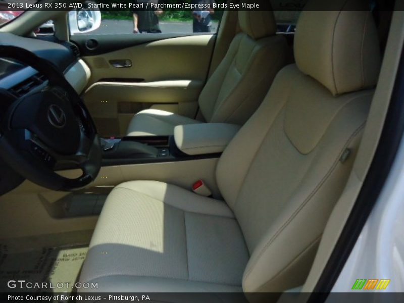 Starfire White Pearl / Parchment/Espresso Birds Eye Maple 2013 Lexus RX 350 AWD