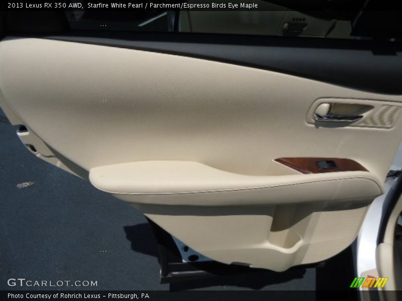 Starfire White Pearl / Parchment/Espresso Birds Eye Maple 2013 Lexus RX 350 AWD