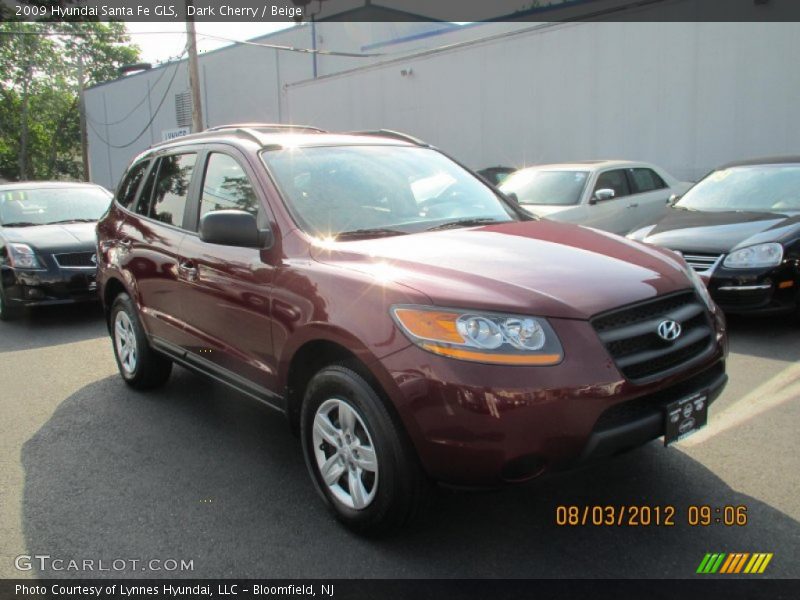 Dark Cherry / Beige 2009 Hyundai Santa Fe GLS