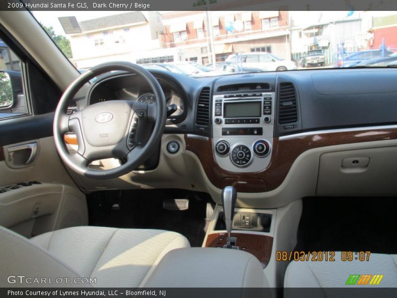 Dark Cherry / Beige 2009 Hyundai Santa Fe GLS
