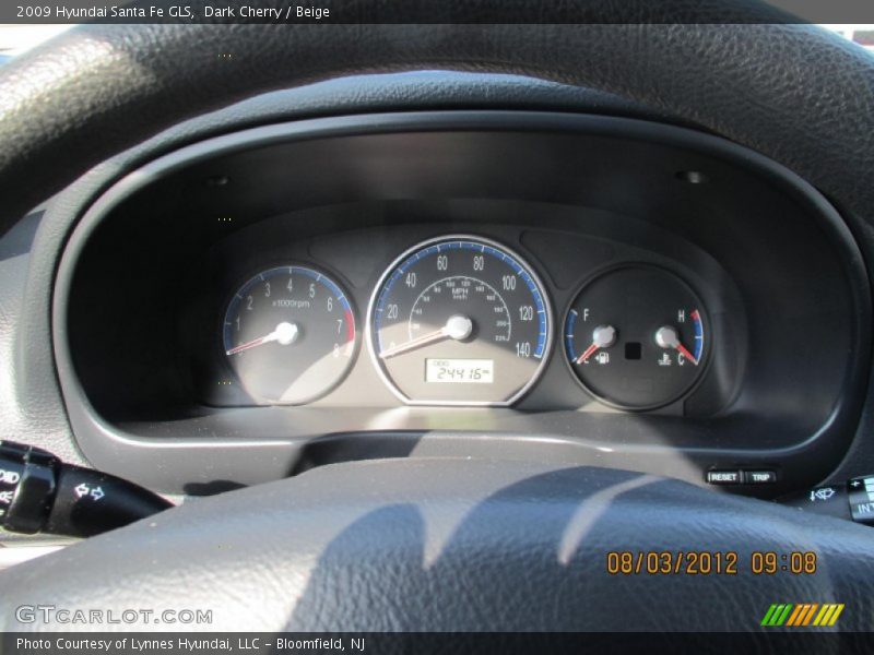 Dark Cherry / Beige 2009 Hyundai Santa Fe GLS