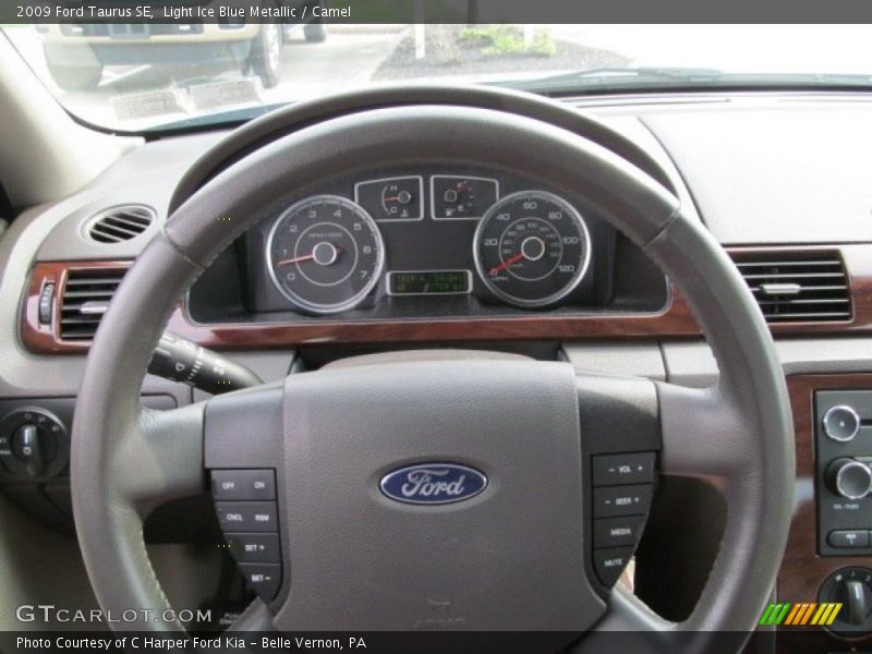 Light Ice Blue Metallic / Camel 2009 Ford Taurus SE