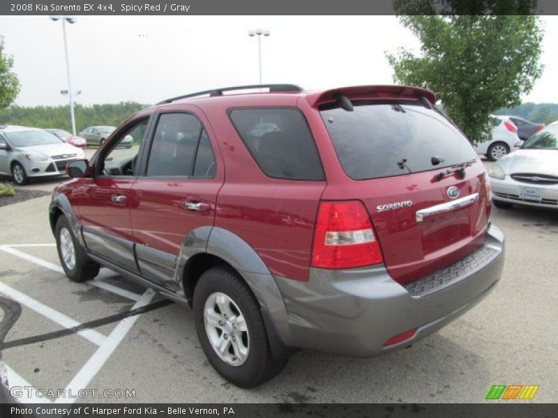 Spicy Red / Gray 2008 Kia Sorento EX 4x4