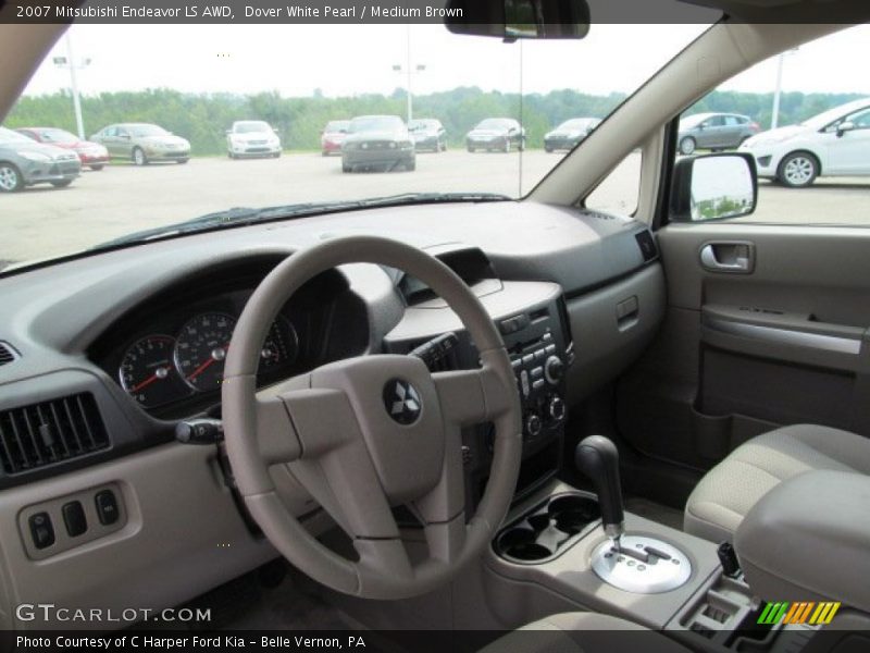 Dover White Pearl / Medium Brown 2007 Mitsubishi Endeavor LS AWD