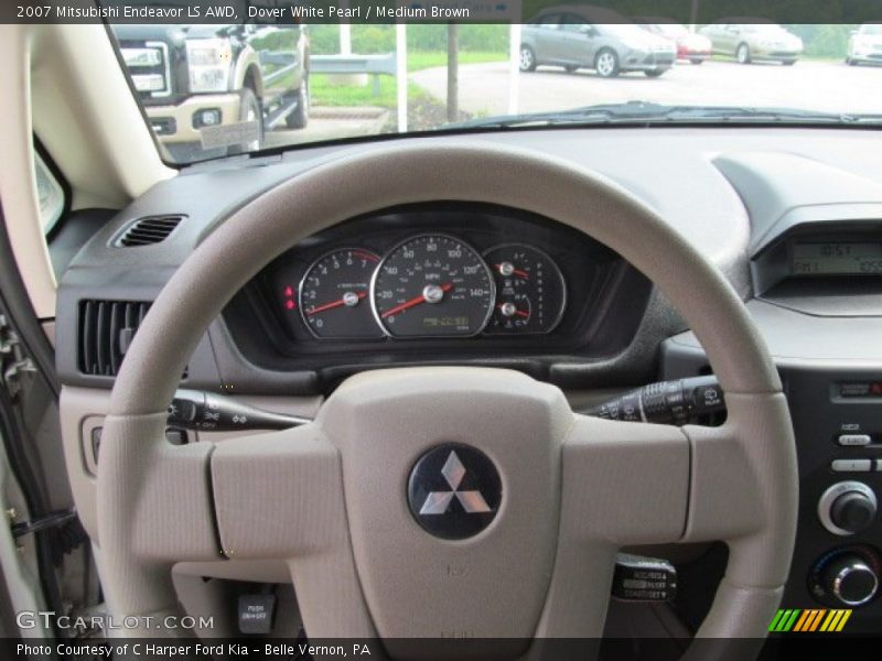 Dover White Pearl / Medium Brown 2007 Mitsubishi Endeavor LS AWD