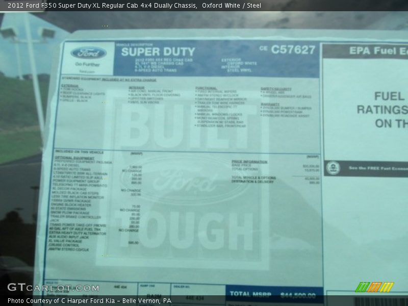 Oxford White / Steel 2012 Ford F350 Super Duty XL Regular Cab 4x4 Dually Chassis