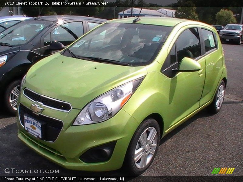 Jalapeno (Green) / Green/Green 2013 Chevrolet Spark LS