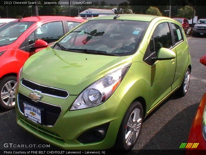 Jalapeno (Green) / Green/Green 2013 Chevrolet Spark LS