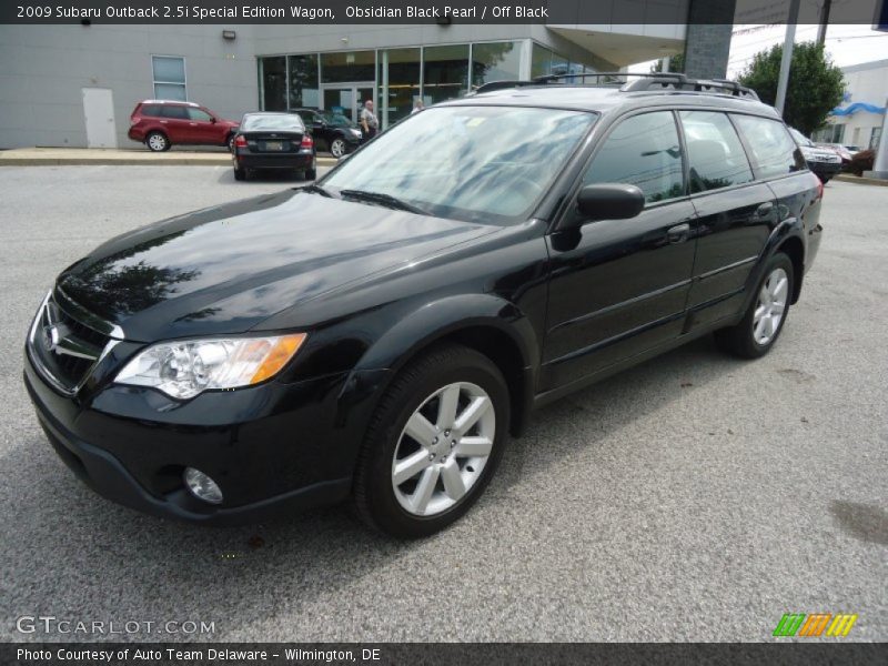 Obsidian Black Pearl / Off Black 2009 Subaru Outback 2.5i Special Edition Wagon