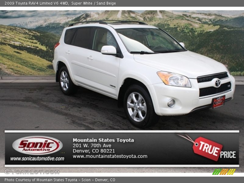 Super White / Sand Beige 2009 Toyota RAV4 Limited V6 4WD