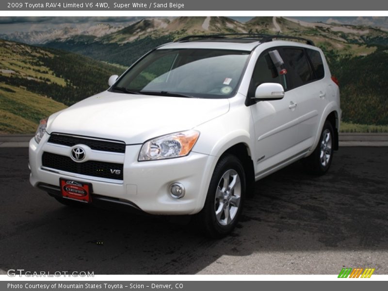 Super White / Sand Beige 2009 Toyota RAV4 Limited V6 4WD