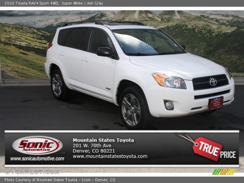 Super White / Ash Gray 2010 Toyota RAV4 Sport 4WD