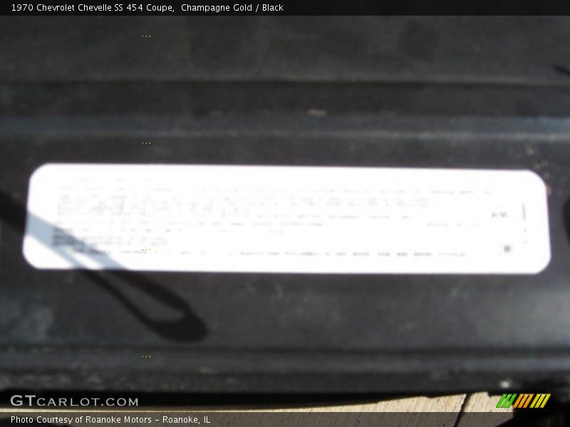 Champagne Gold / Black 1970 Chevrolet Chevelle SS 454 Coupe