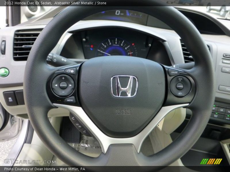 Alabaster Silver Metallic / Stone 2012 Honda Civic EX Sedan