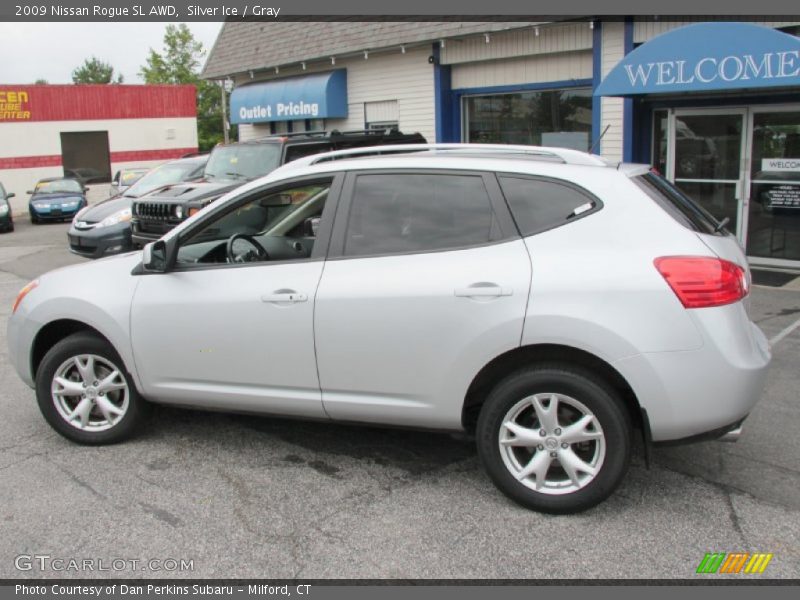 Silver Ice / Gray 2009 Nissan Rogue SL AWD